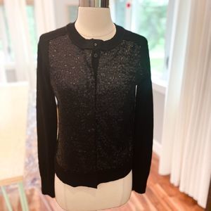 Gossip Girl ASO blair DVF black sequin cardigan sz small.